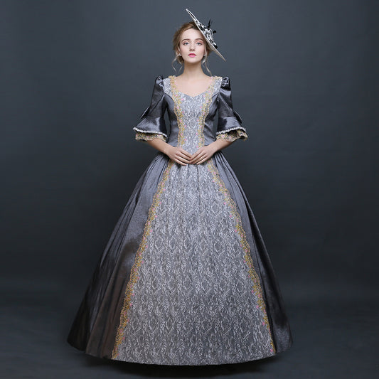 Gray Vintage Southern Belle Dress Marie Antoinette Ball Gowns
