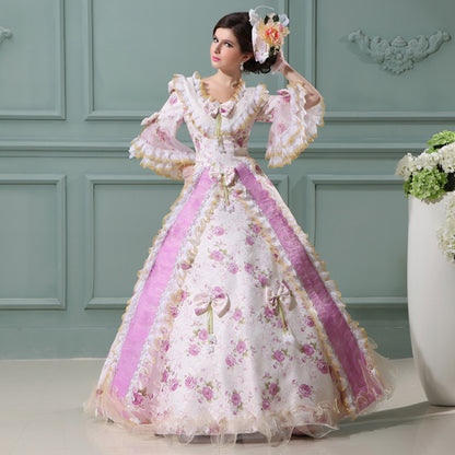Renaissance Jacquard Prom Dresses Baroque Masquerade Costume