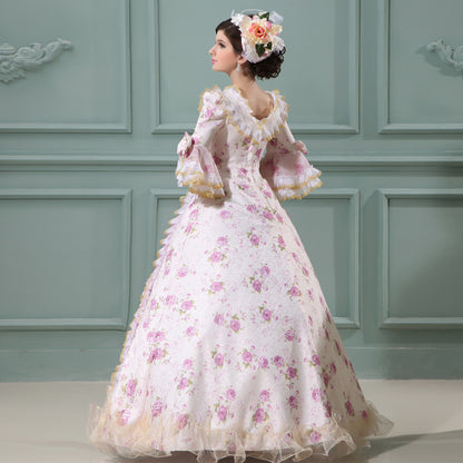 Renaissance Jacquard Prom Dresses Baroque Masquerade Costume
