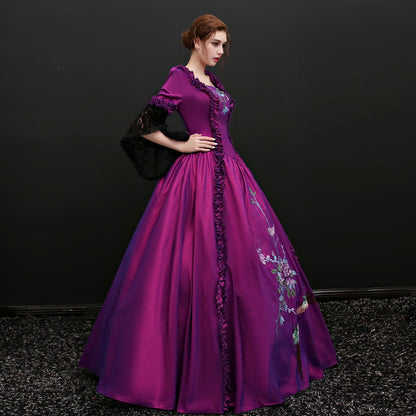 Medieval Marie Antoinette Purple Gowns Princess Vintage Wedding Gowns