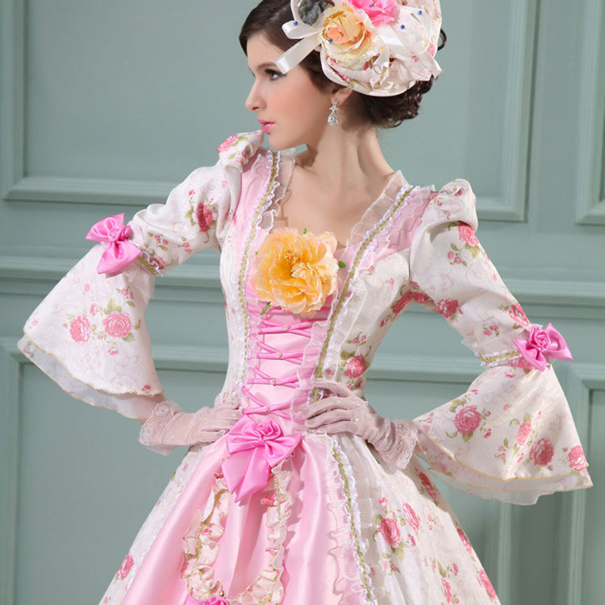 18th Century Jacquard Prom Dresses Victorian Masquerade Costume