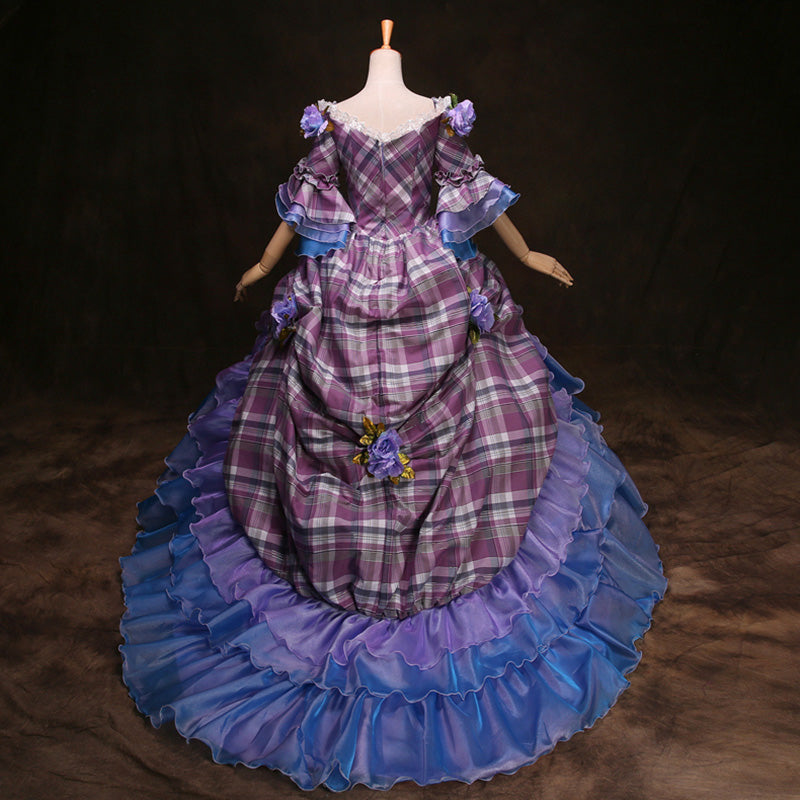 Blue 18th Century Queen Dress Medieval Renaissance Gowns Costume