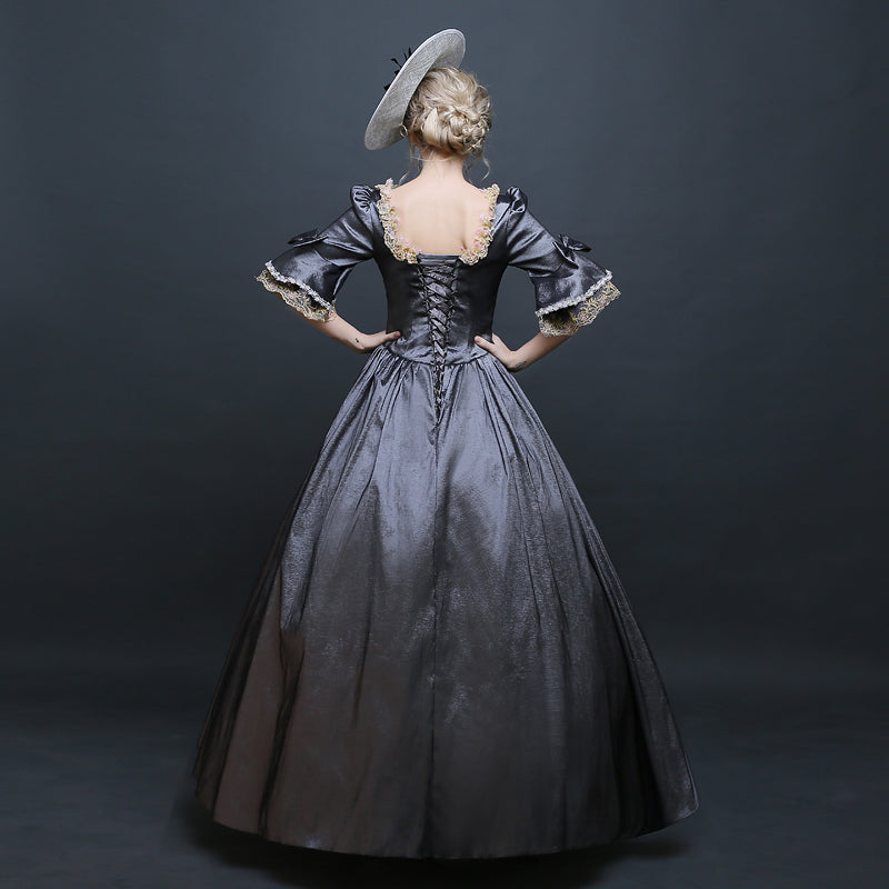 Gray Vintage Southern Belle Dress Marie Antoinette Ball Gowns