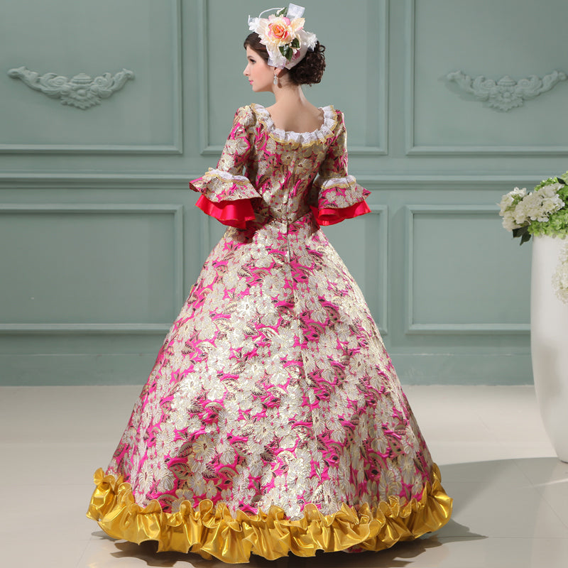 Renaissance Jacquard Prom Dresses Marie Antoinette Masquerade Costume